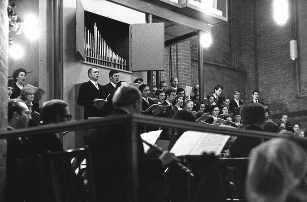 Auftritt des Figuralchors Sankt Johannes im Januar 1972 in Rostock