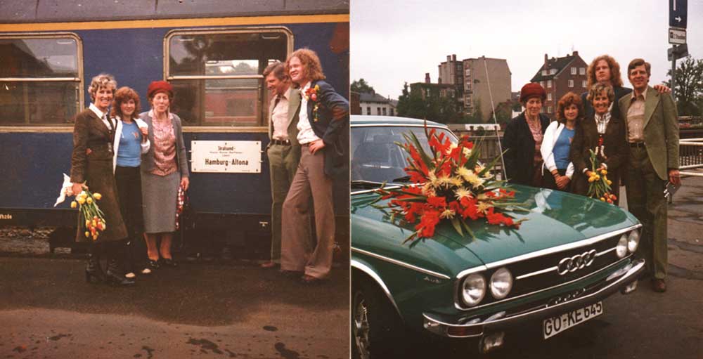 Bodo und Gunhild Gerth 1976 bei der Abholung ihrer Kinder vom Lübecker Bahnhof